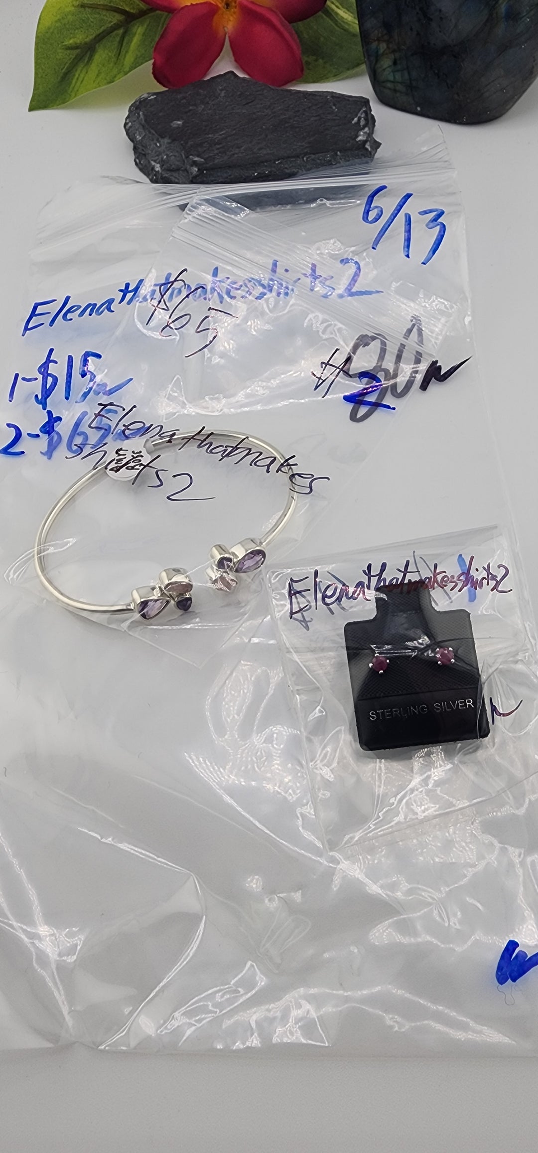 48HR - RESERVED FOR: Elenathatmakesshirts2 - 6/13/2025 FL tiktok Live Show - 2 Sterling Silver Items