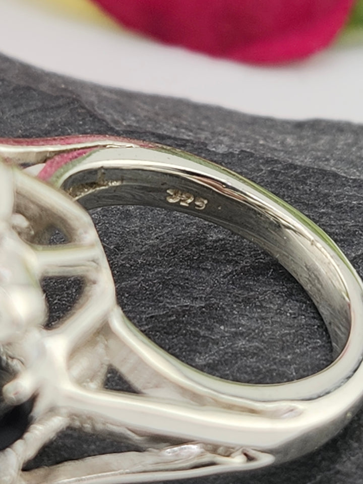 Cluster Black Onyx Ring Size 6