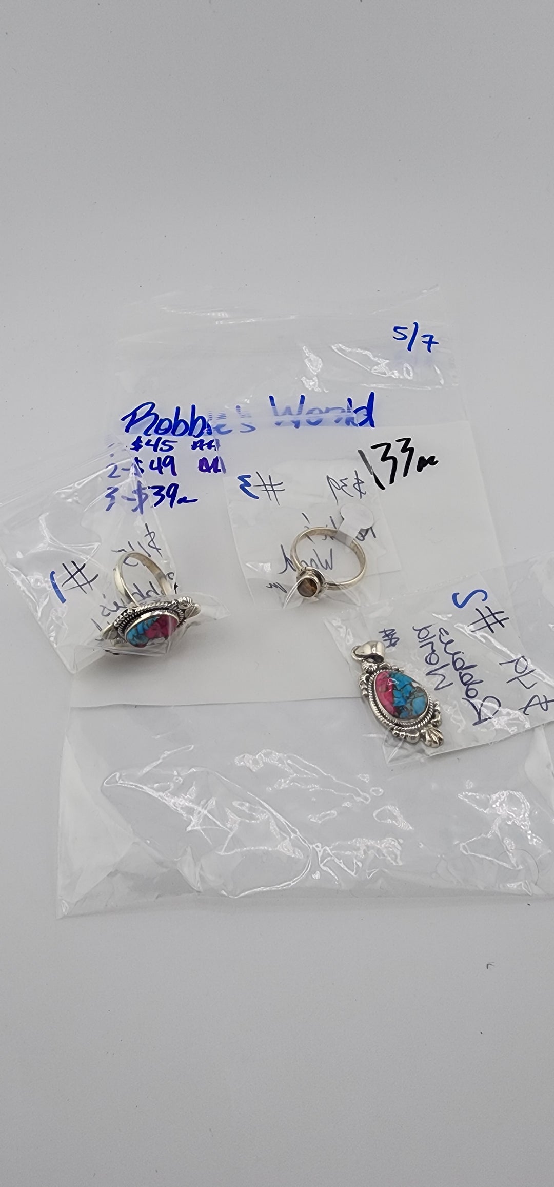 RESERVED FOR: Robbie's World - 5/7/2025 tiktok Live Show - 3 Sterling Silver Items