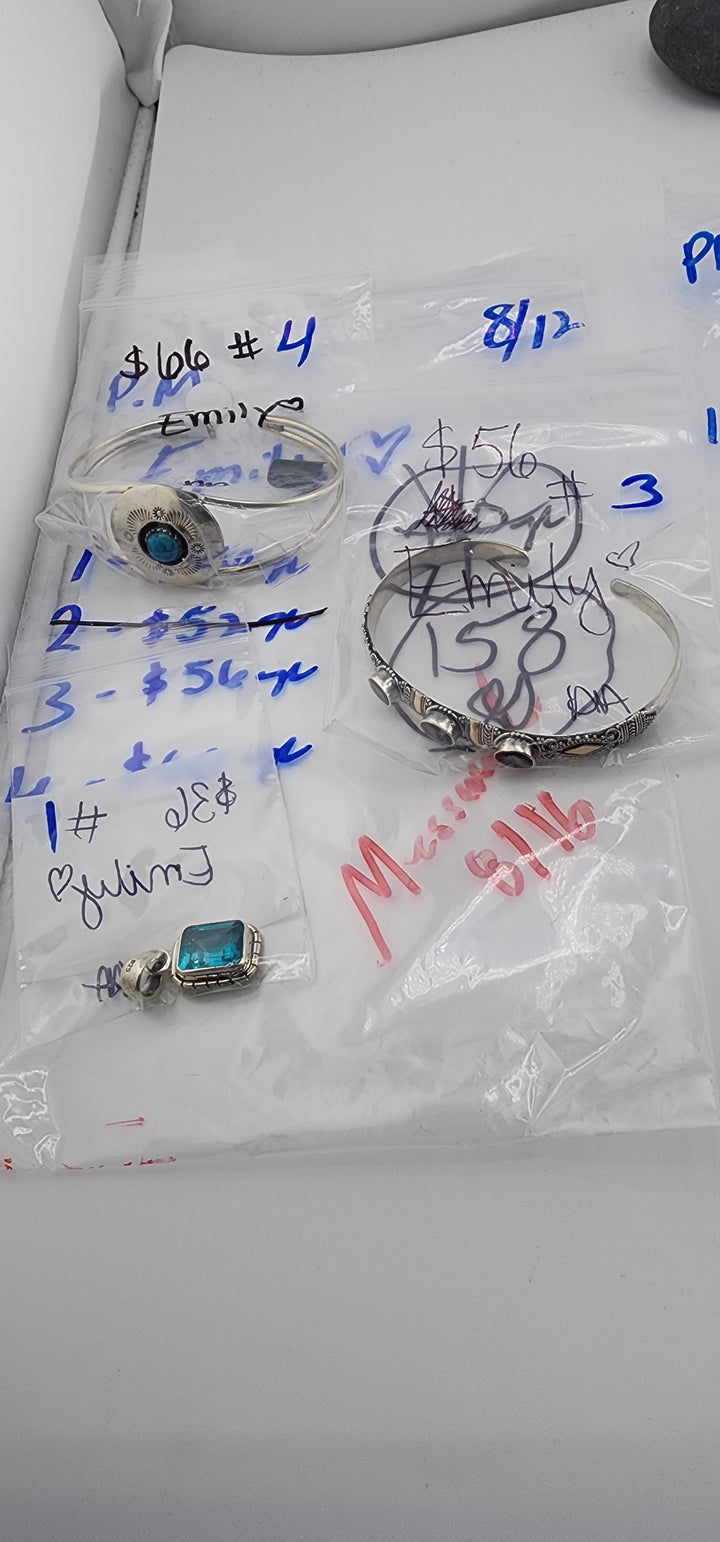 PM SHOW 48HR - RESERVED FOR: Emily💚 - 8/12/2025 FL tiktok Live Show - 3 Sterling Silver Items