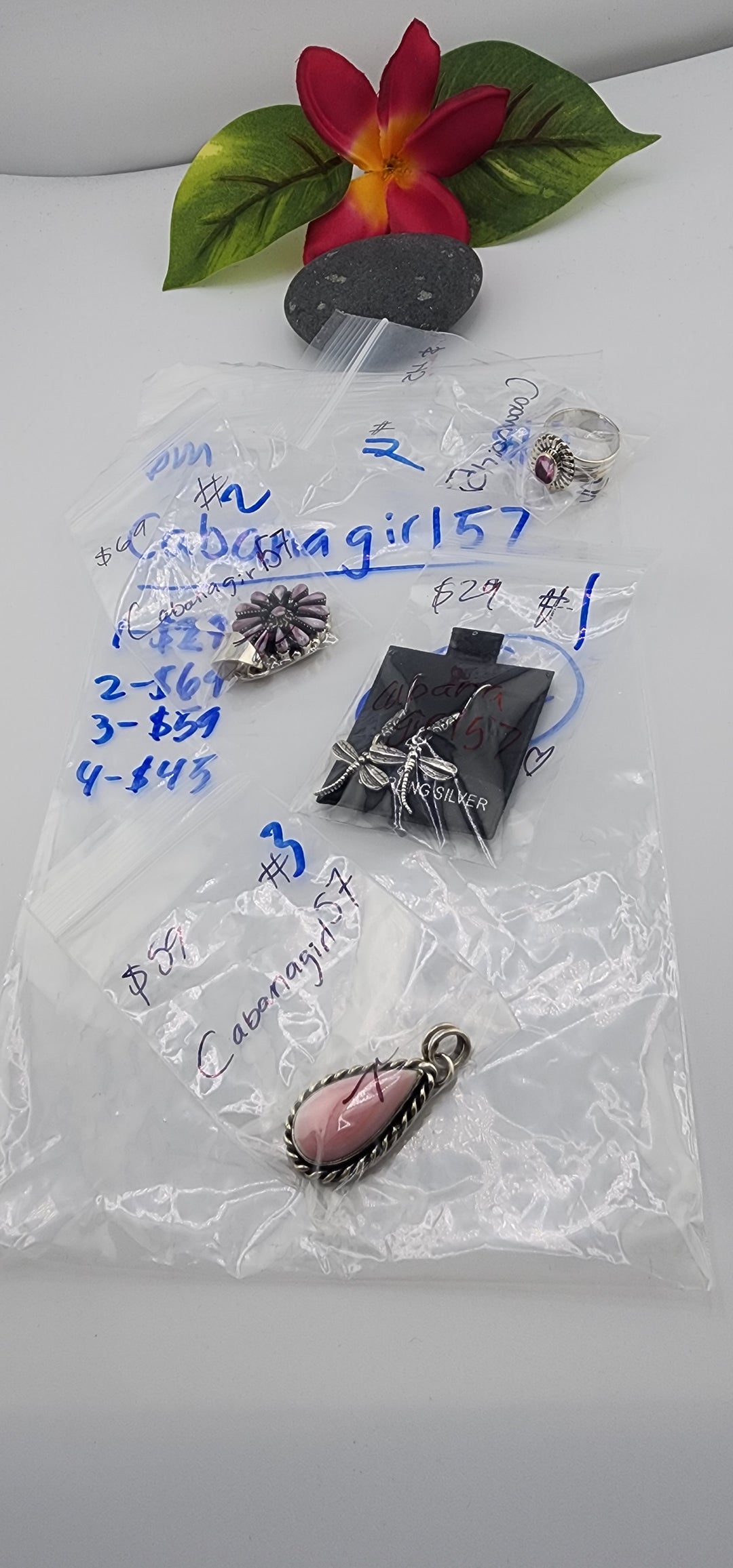 PM SHOW 48HR - RESERVED FOR: cabanagirl57 - 8/14/2025 FL tiktok Live Show - 4 Sterling Silver Items