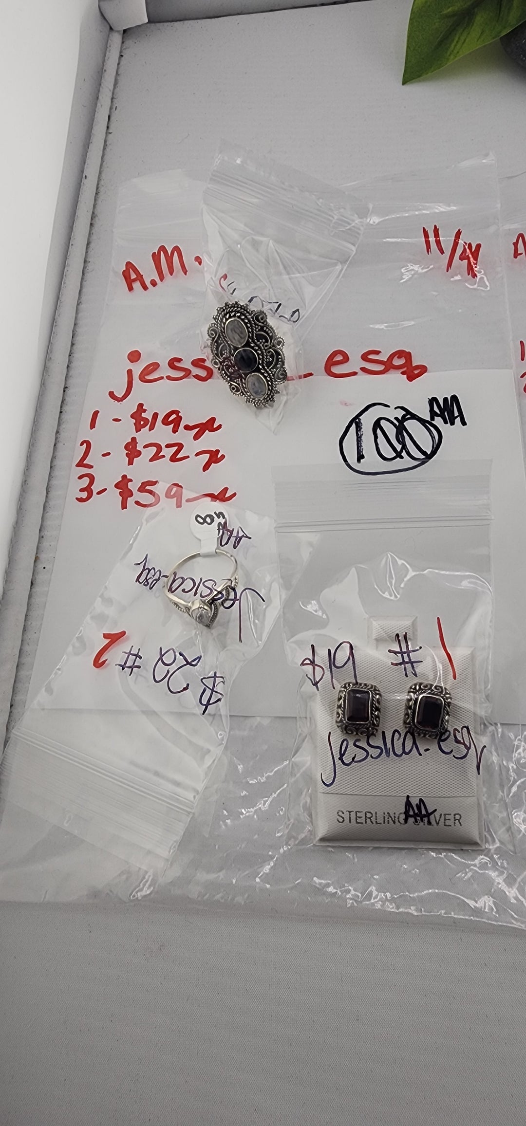AM SHOW 48HR RESERVED FOR: jessica_esq  - 11/4/2025 FL tiktok Live Show -  3 Sterling Silver Items