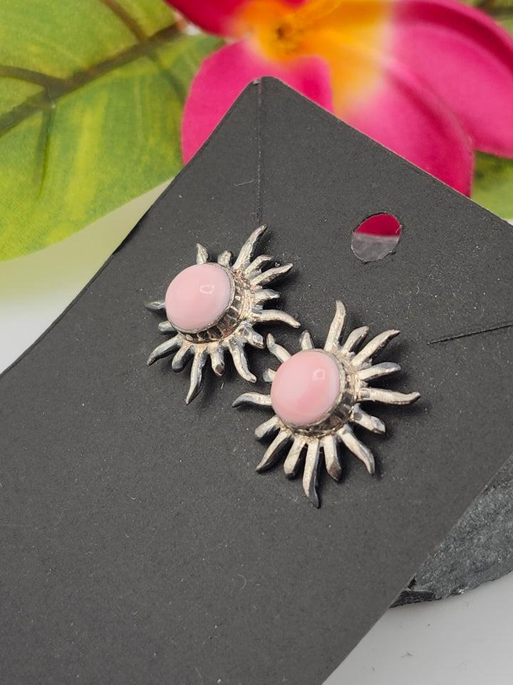 Queen Conch Sun Stud 925 Sterling Silver Earrings