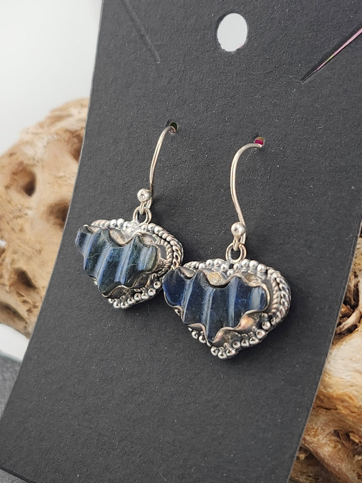 Blue Labradorite Bat Dangle Earrings