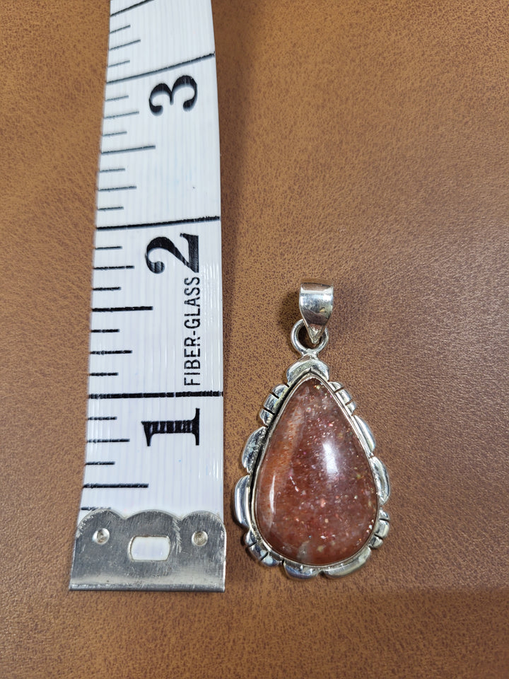Natural Sunstone Pendant 925 Sterling Silver