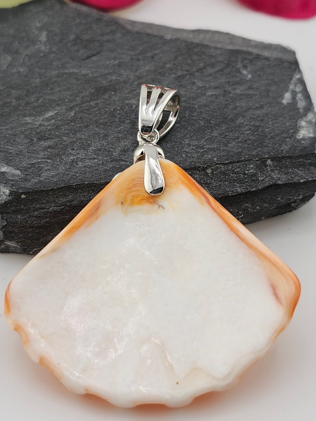 Carved Spiny Oyster Sea Shell Pendant
