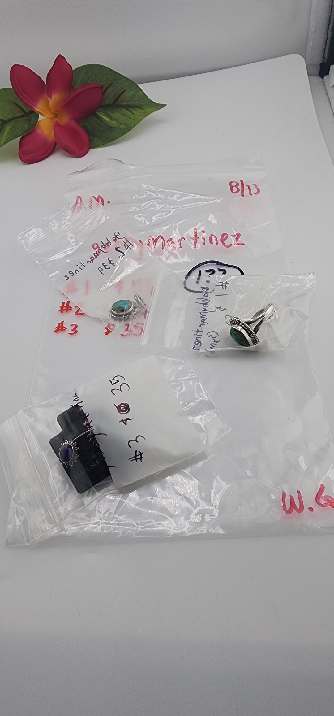 AM SHOW 48HR - RESERVED FOR: gabbymartinez - 8/13/2025 FL tiktok Live Show - 3 Sterling Silver Items