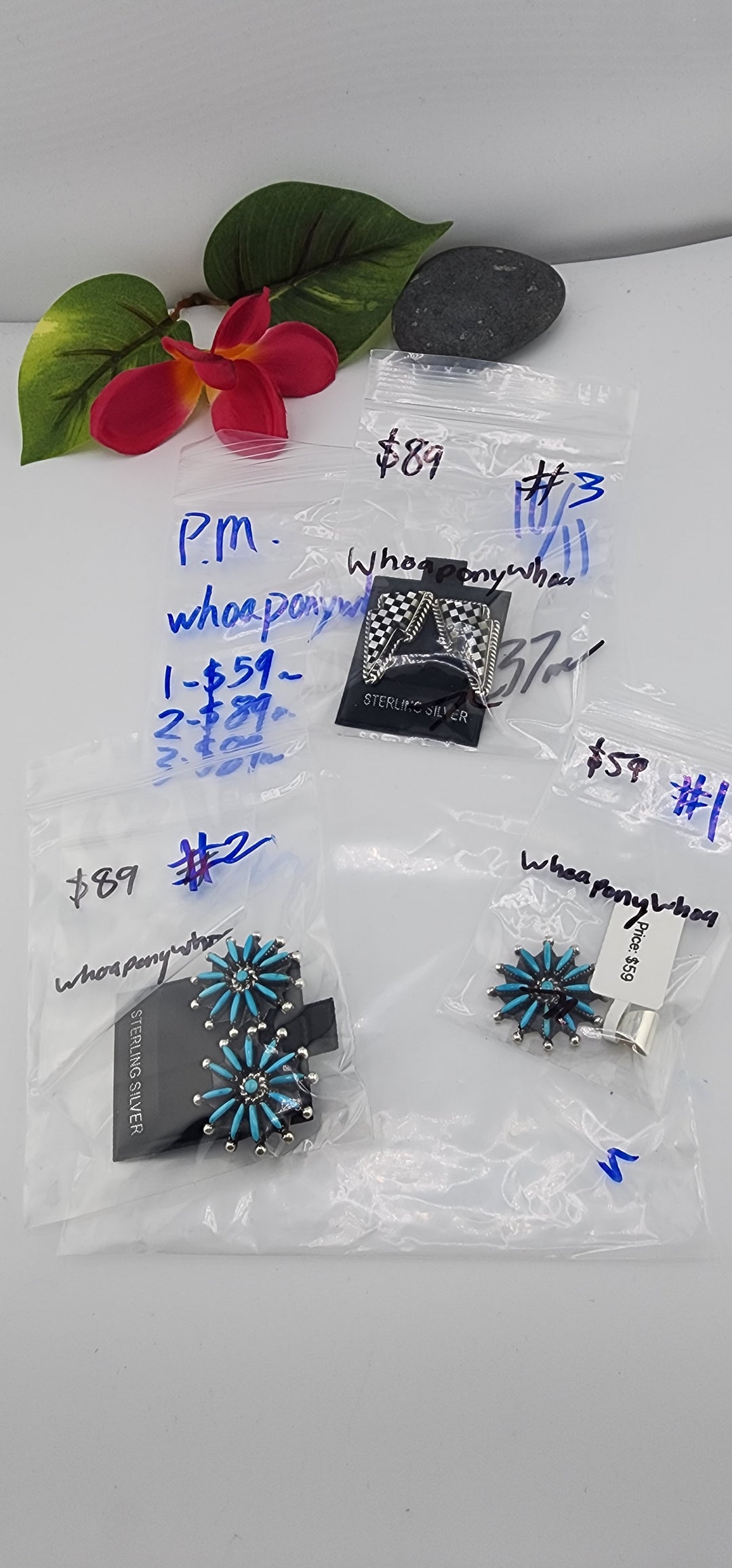 PM SHOW 48HR - RESERVED FOR: whoaponywhoa - 10/11/2025 FL tiktok Live Show - 3 Sterling Silver Items