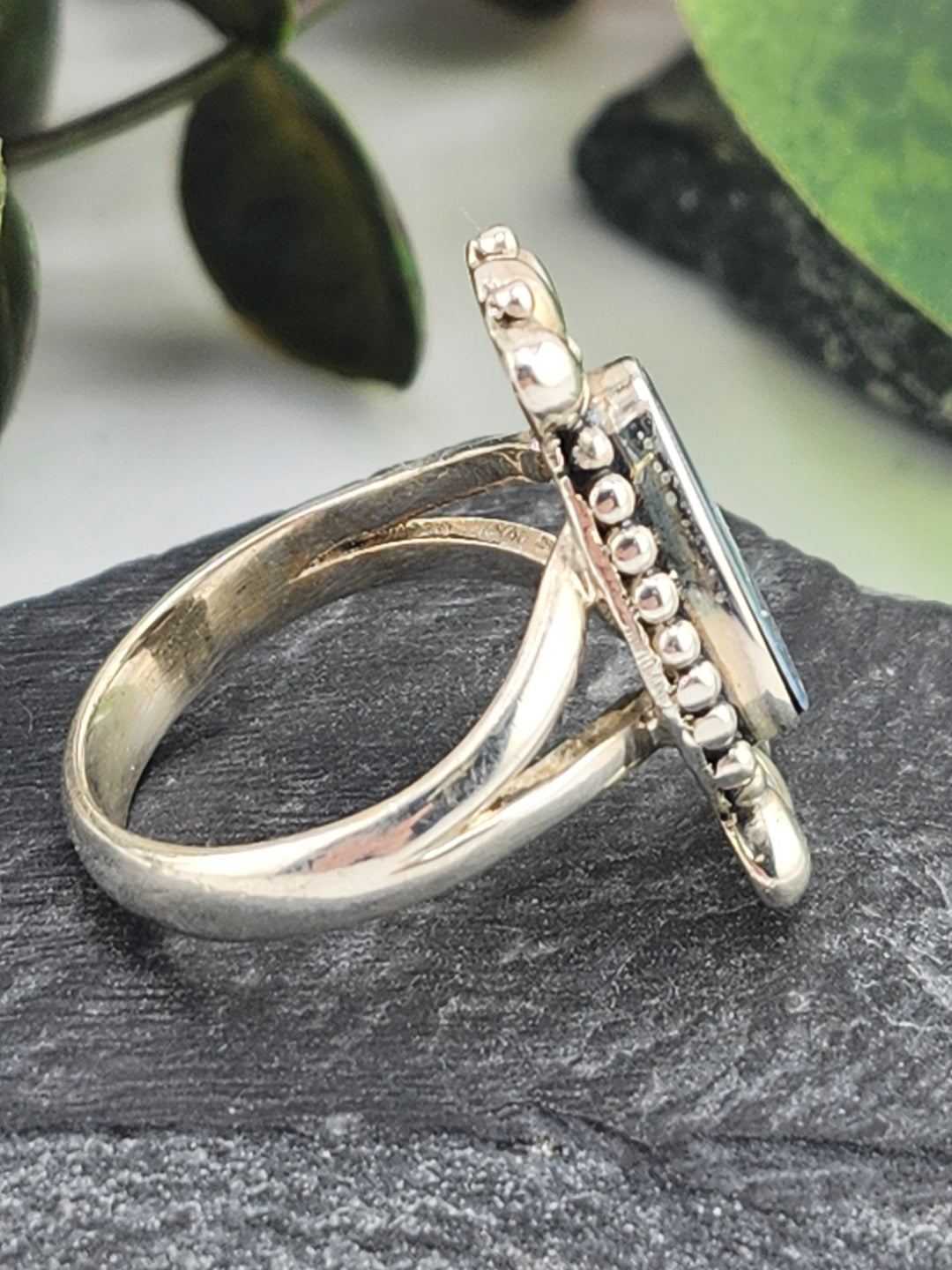 Australian Opal Doublet and 925 Sterling Silver Ring - Size 9.25