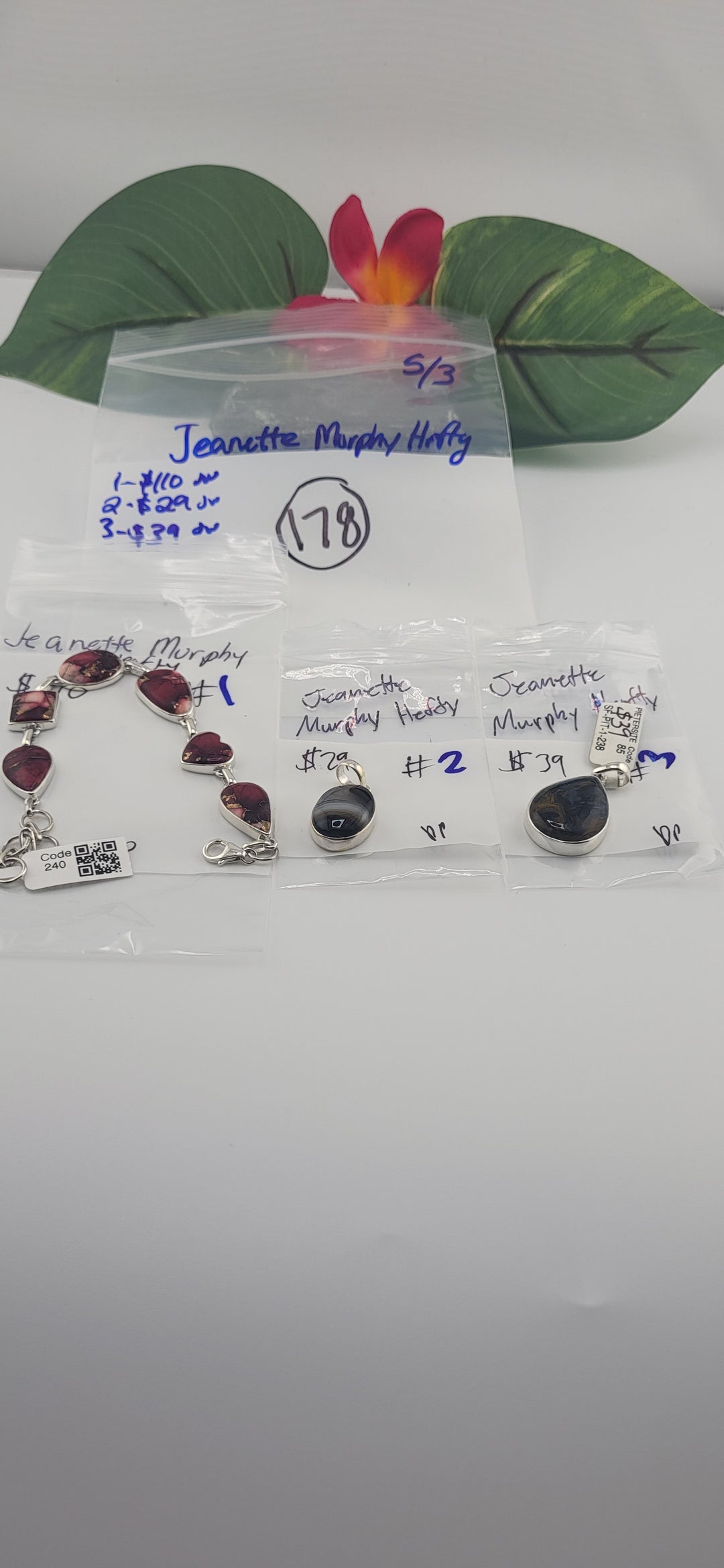 RESERVED FOR:  Jeanette Murphy Hefty- 5/3/2025 tiktok Live Show -3 Sterling Silver Items