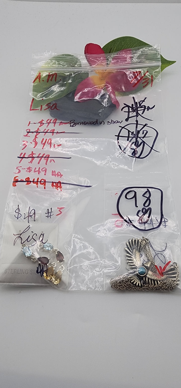 AM SHOW 48HR - RESERVED FOR: Lisa - 7/31/2025 FL tiktok Live Show - 2 Sterling Silver Items