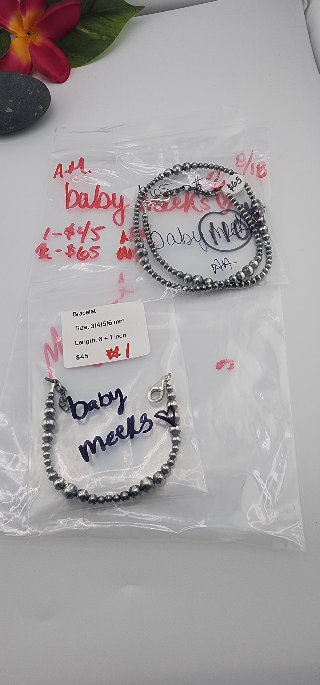 AM SHOW 48HR - RESERVED FOR: baby meeks🤍- 8/18/2025 FL tiktok Live Show - 2 Sterling Silver Items