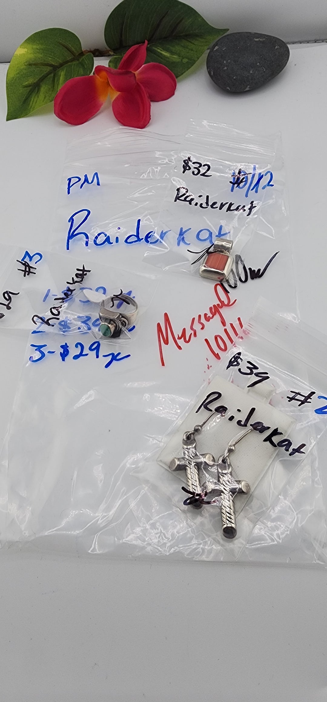 PM SHOW 48HR - RESERVED FOR: Raiderkat - 10/12/2025 FL tiktok Live Show - 3 Sterling Silver Items