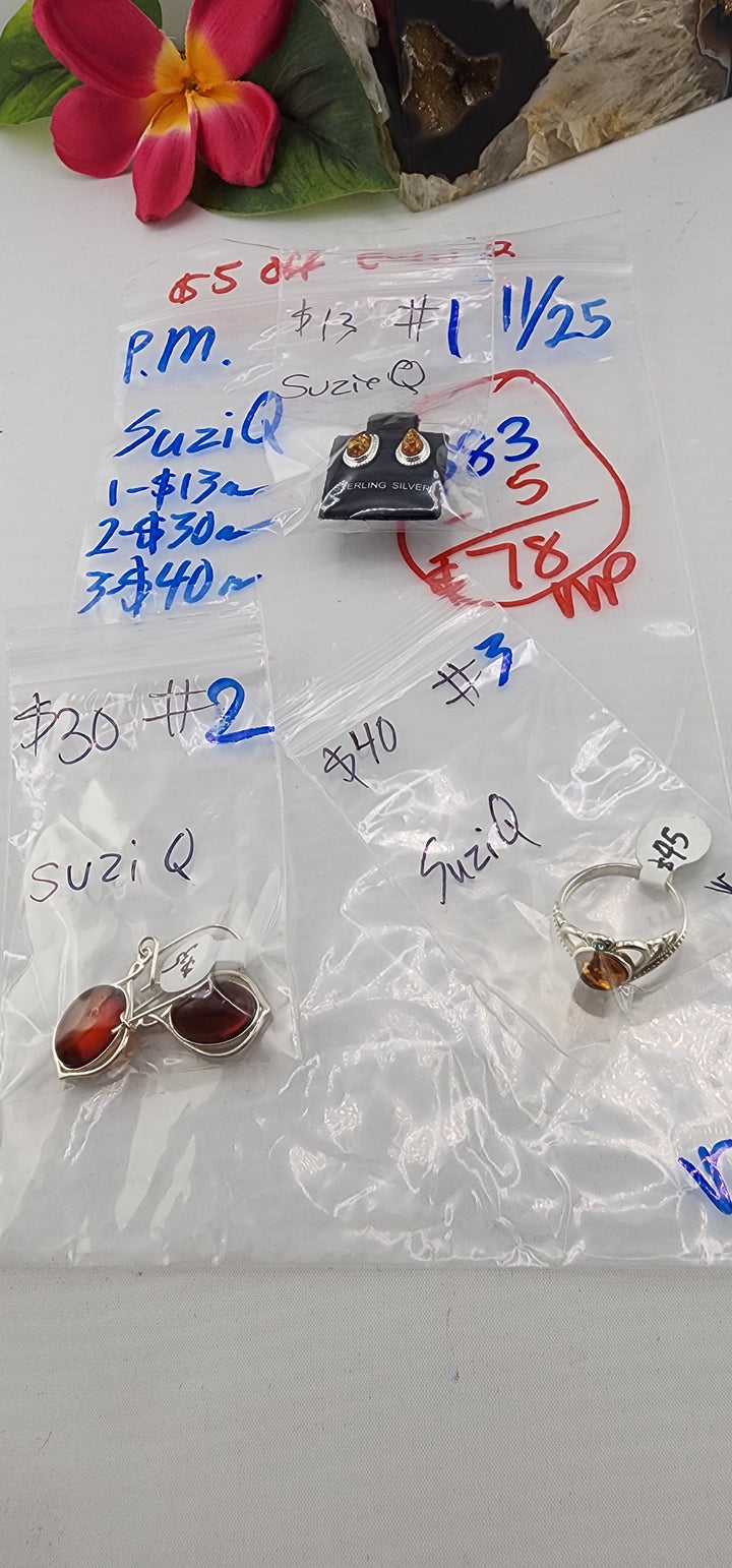 PM SHOW 48HR - RESERVED FOR: SuziQ - 11/25/2025 tiktok Live Show - 3 Sterling Silver Items