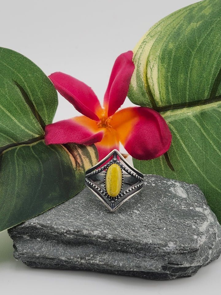 Oxidized Marquee Bumblebee Jasper Ring Size 8