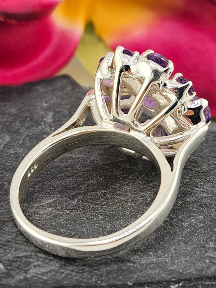 Cluster Amethyst Ring Size 8.5