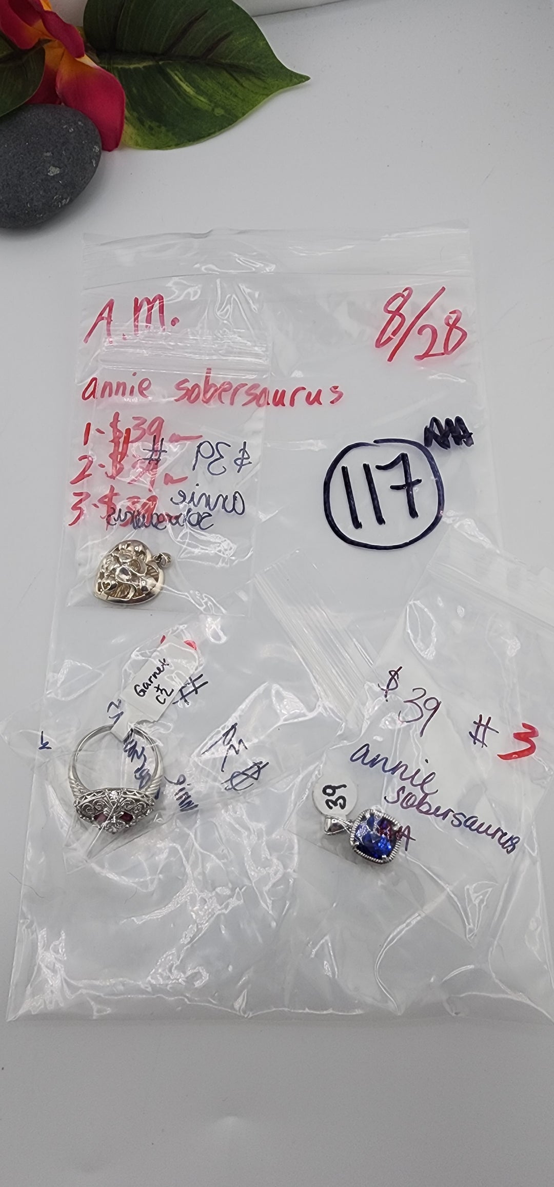 AM SHOW 48HR - RESERVED FOR: annie sobersaurus - 8/28/2025 FL tiktok Live Show - 3 Sterling Silver Items