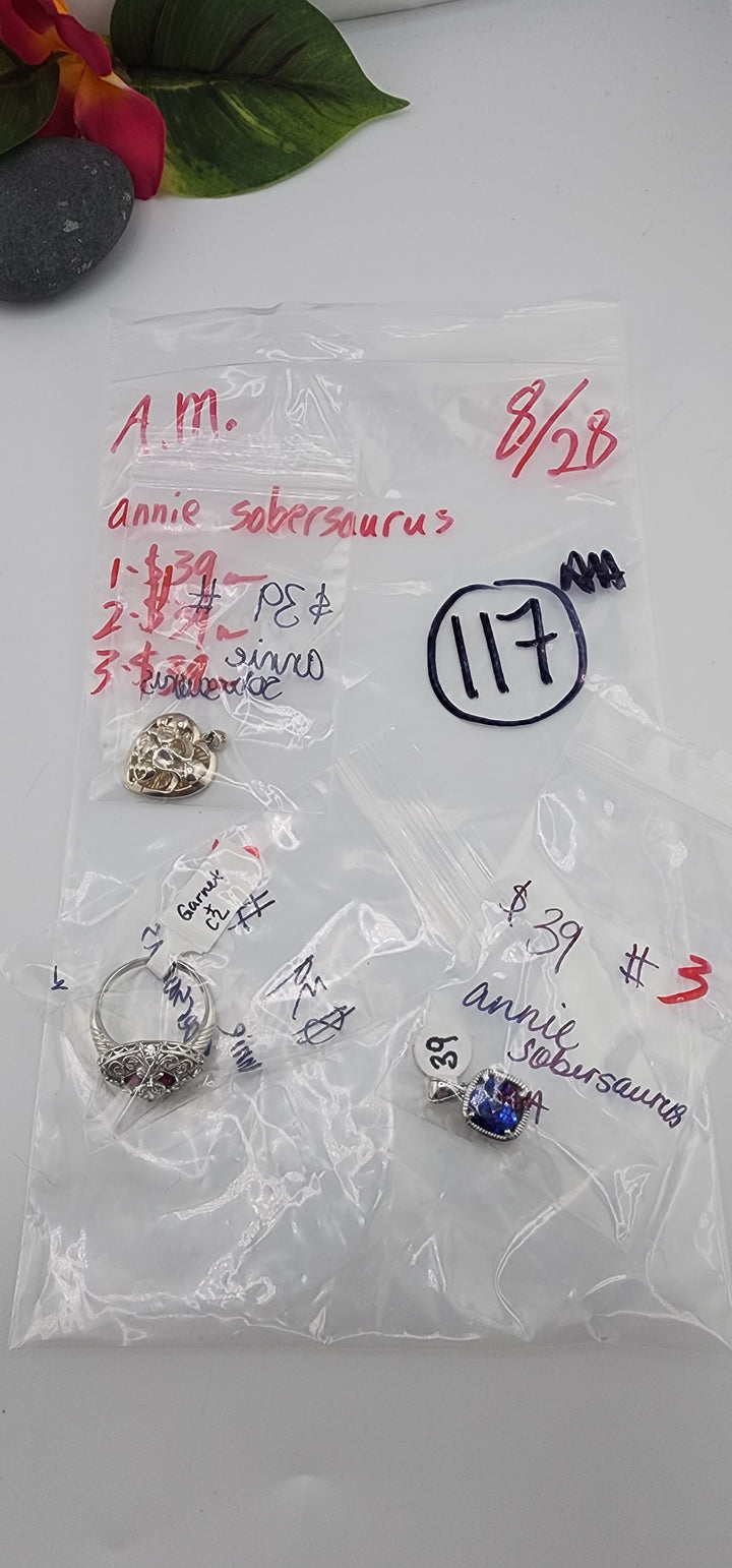 AM SHOW 48HR - RESERVED FOR: annie sobersaurus - 8/28/2025 FL tiktok Live Show - 3 Sterling Silver Items