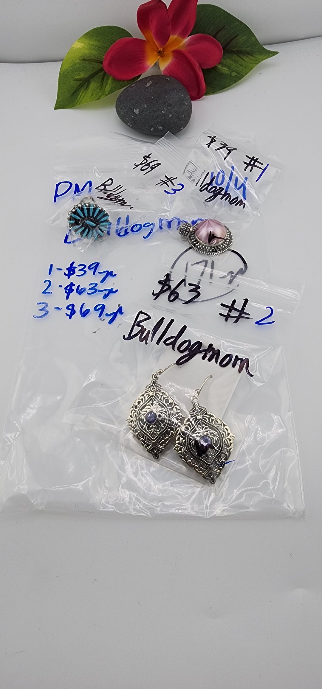 PM SHOW 48HR - RESERVED FOR: Bulldogmom - 10/4/2025 FL tiktok Live Show - 3 Sterling Silver Items