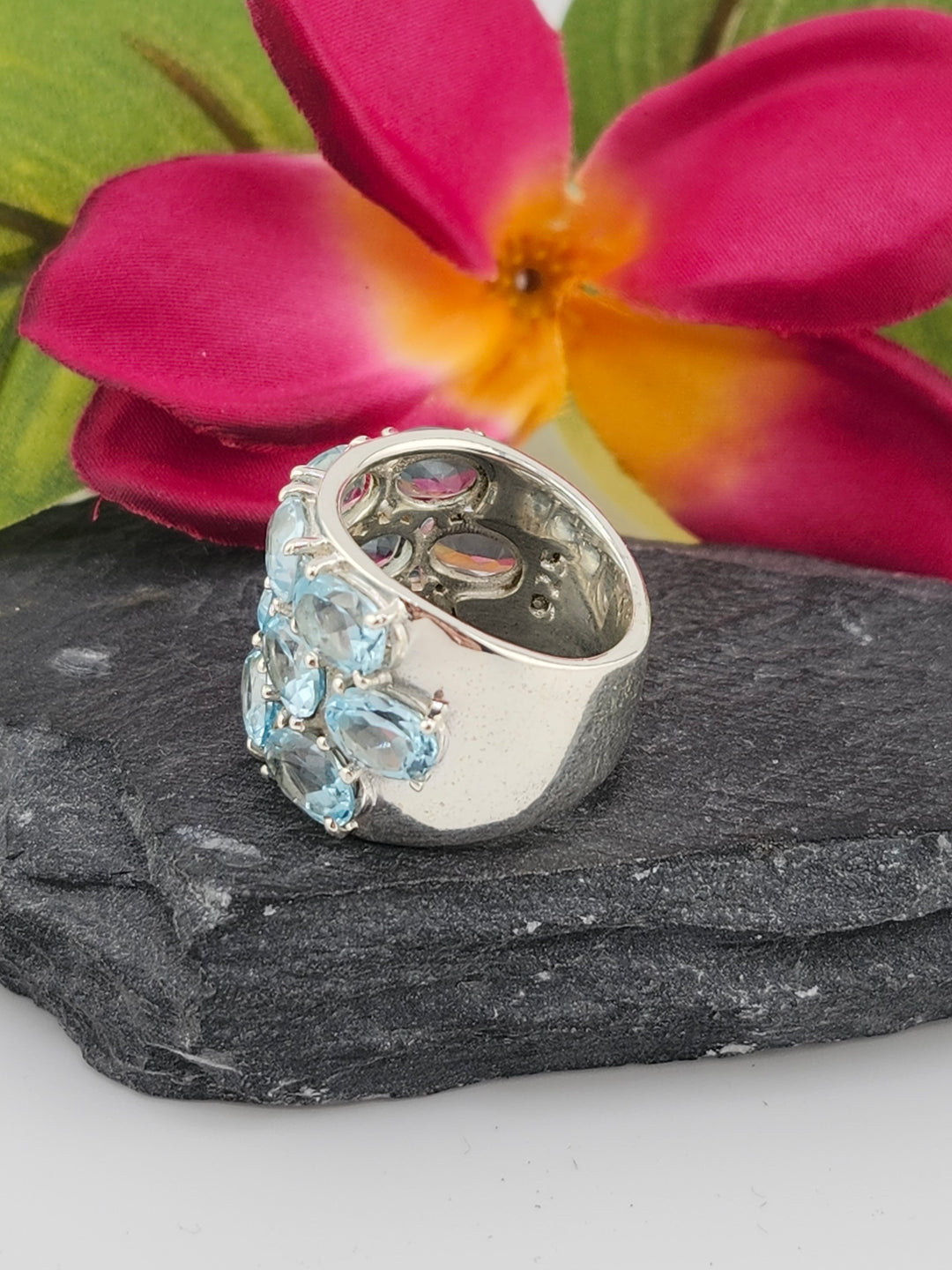 Cluster Topaz Ring Size 5.5