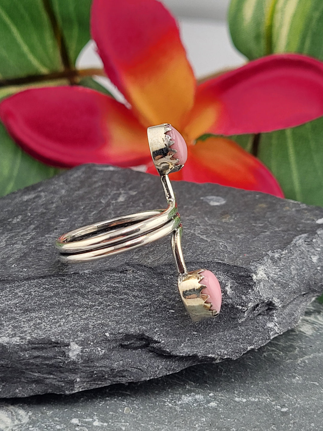 2 Stone Queen Conch Ring Size 7