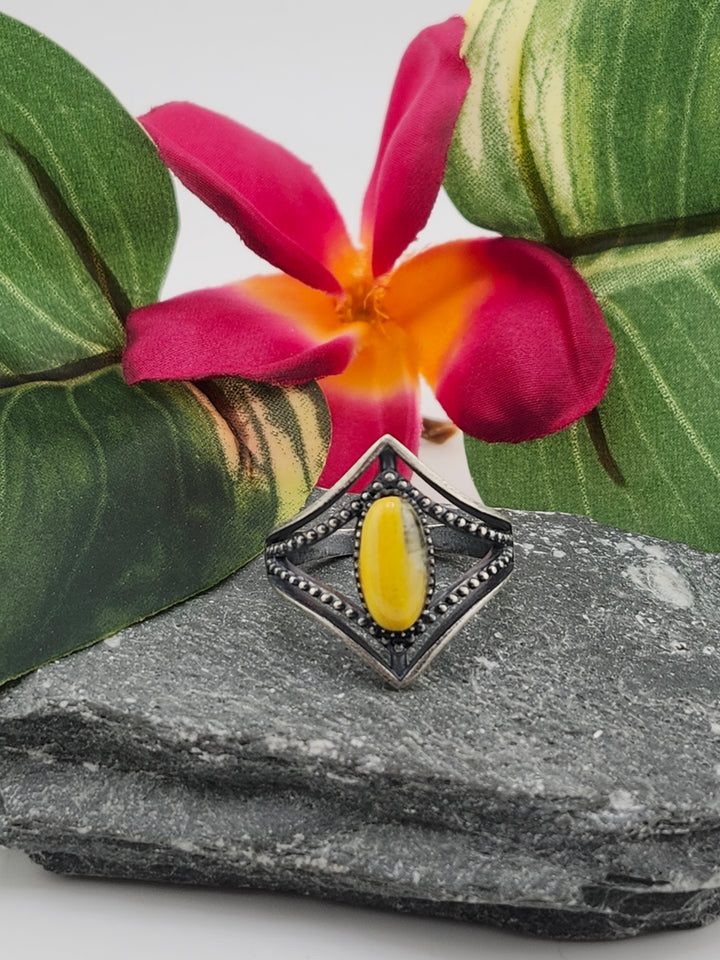 Oxidized Marquee Bumblebee Jasper Ring Size 9.25