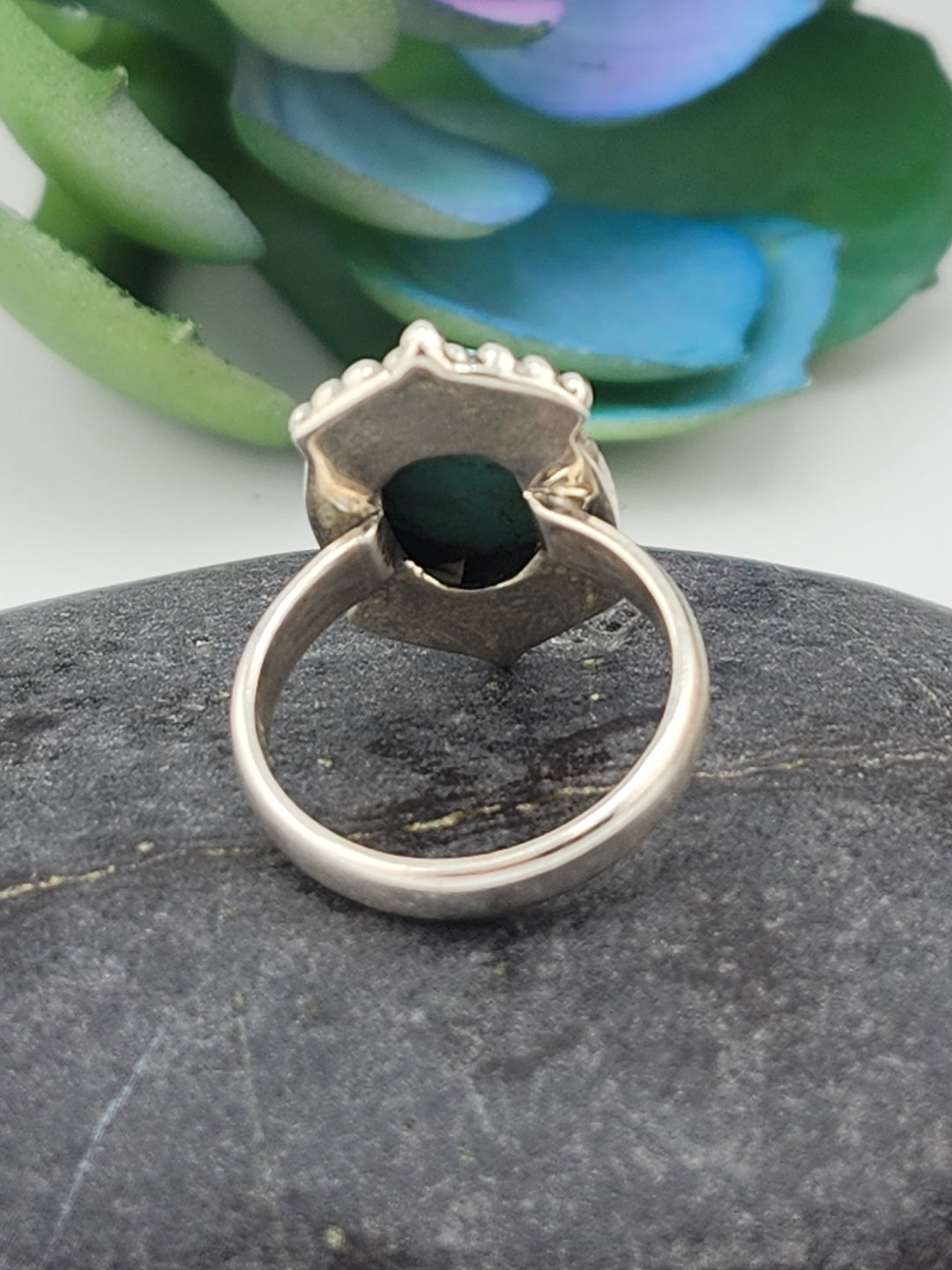 Kingman Turquoise and 925 Sterling Silver Ring - Size 7.25