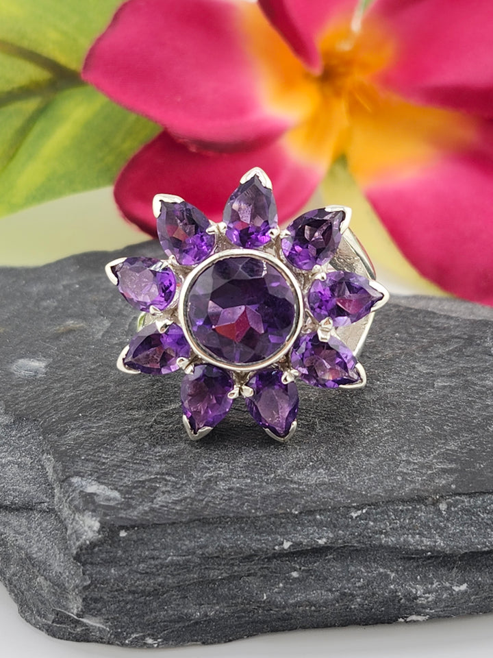 Cluster Amethyst Ring Size 8