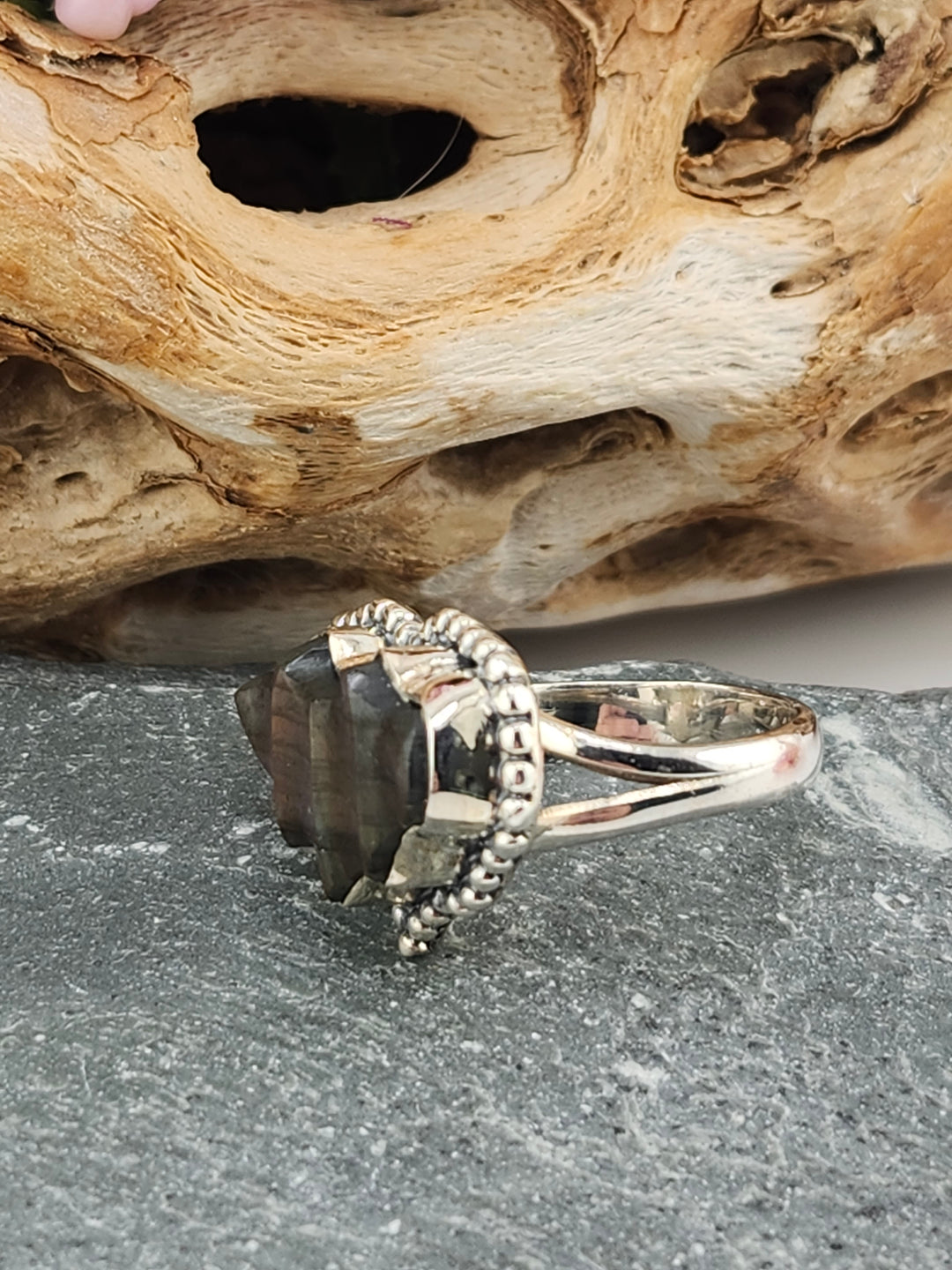 Purple Labradorite Bat Ring Size 6