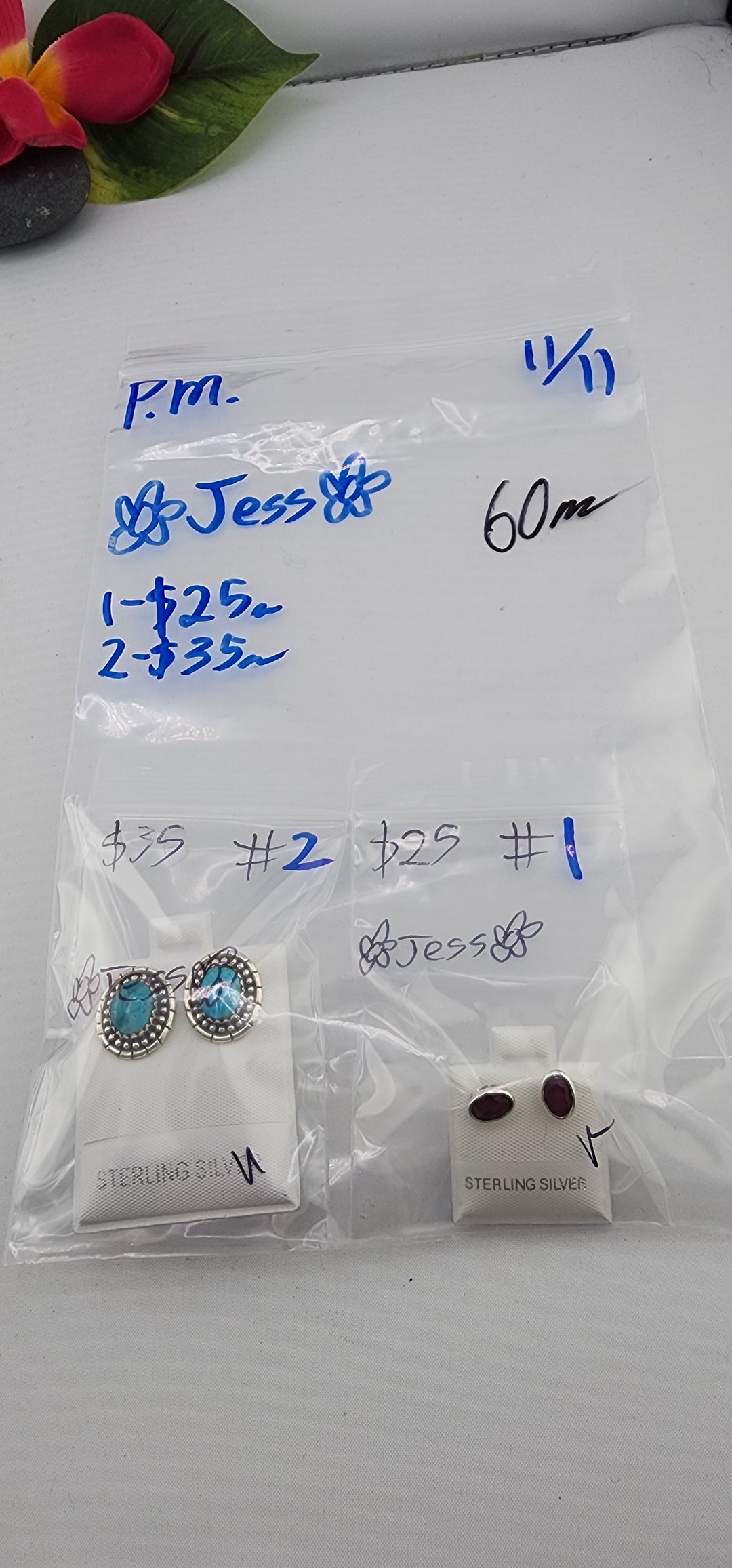 PM SHOW 48HR - RESERVED FOR: 🌸Jess🌸 - 11/11/2025 tiktok Live Show - 2 Sterling Silver Items