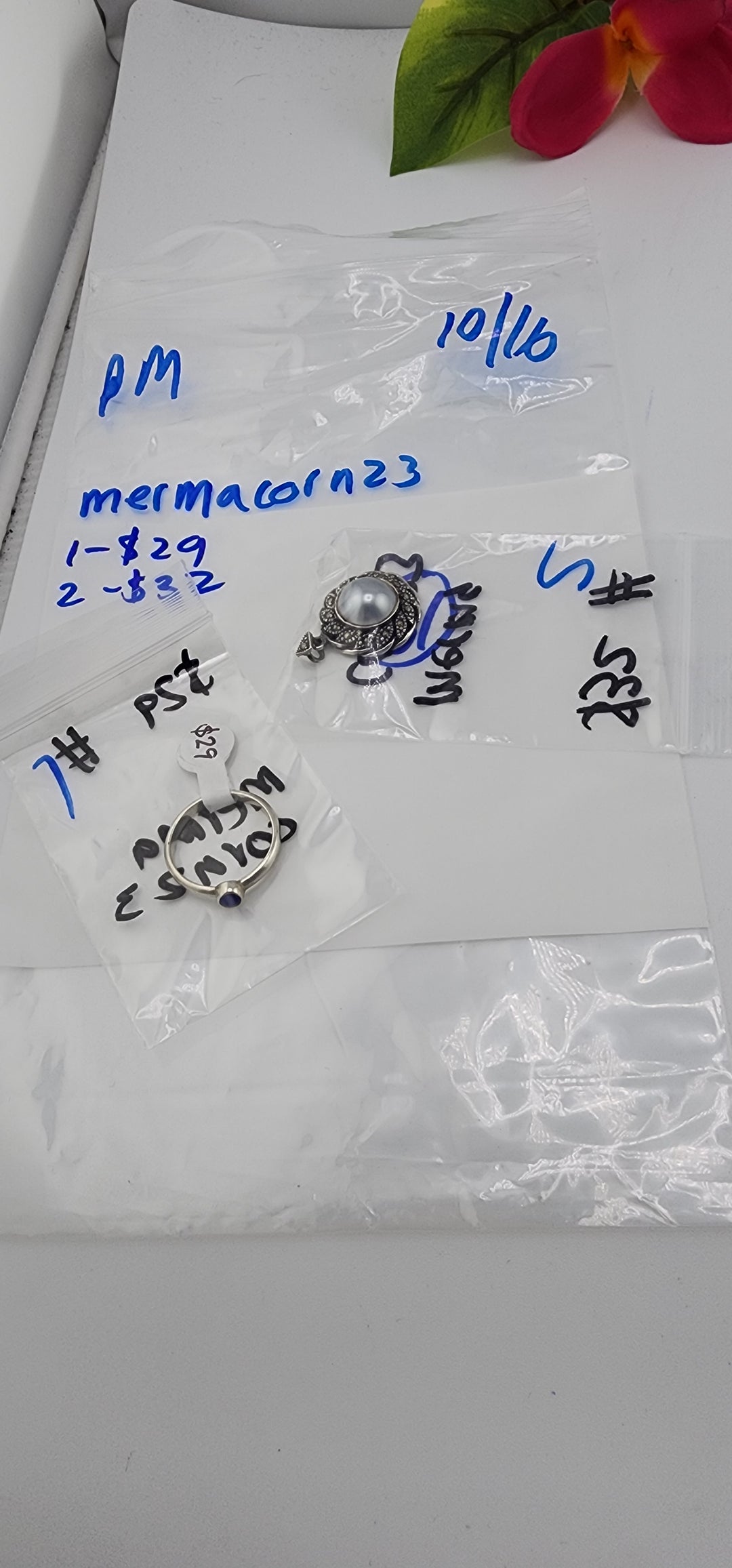 PM SHOW 48HR - RESERVED FOR: mermacorn23 - 10/16/2025 FL tiktok Live Show - 2 Sterling Silver Items