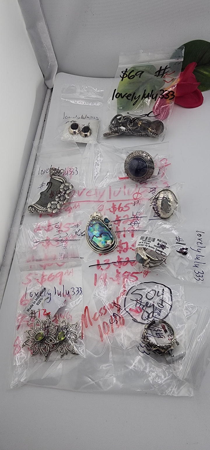AM SHOW 48HR RESERVED FOR: lovelylulu333- 10/7/2025 FL tiktok Live Show - 9 Sterling Silver Items