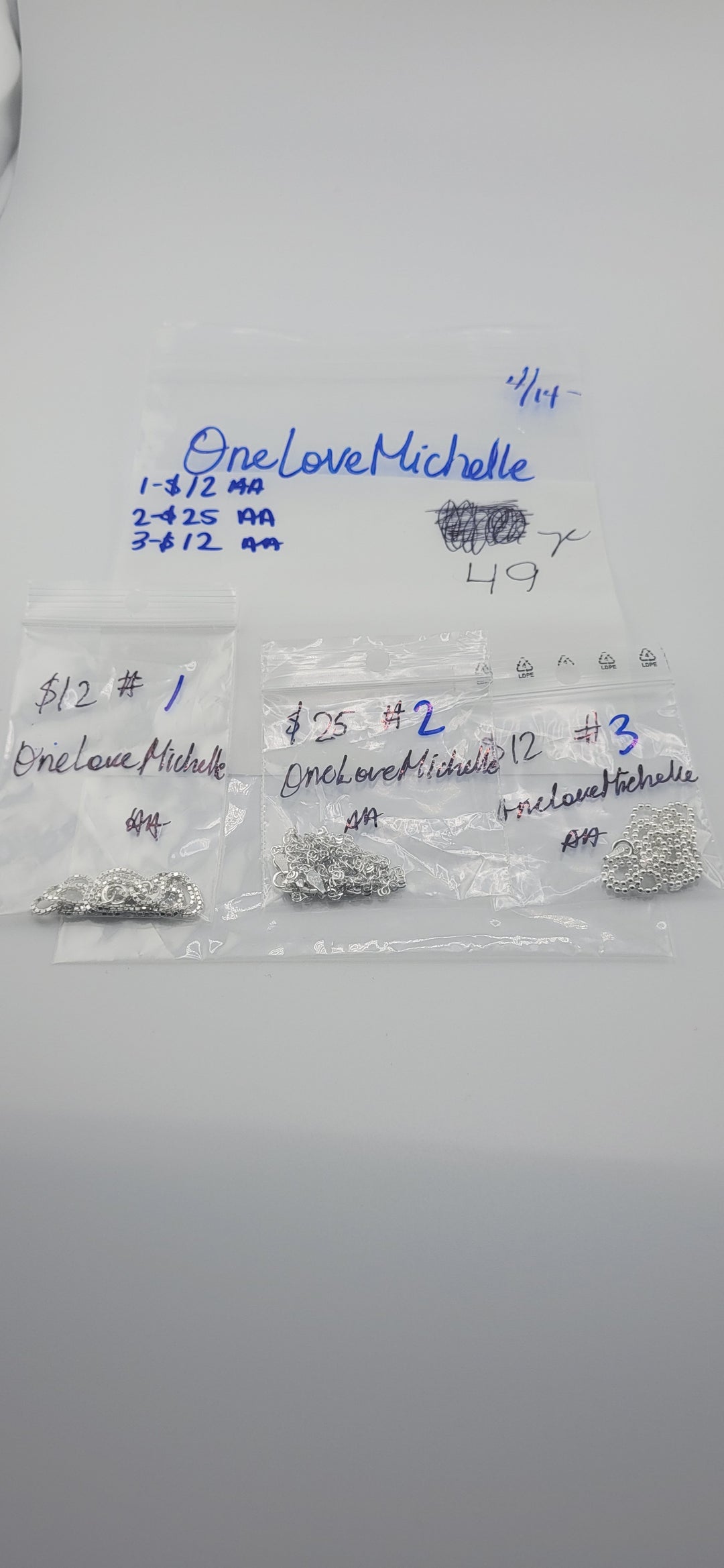 RESERVED FOR: OneLoveMichelle - 4/14/2025 tiktok Live Show - 3 Sterling Silver Items