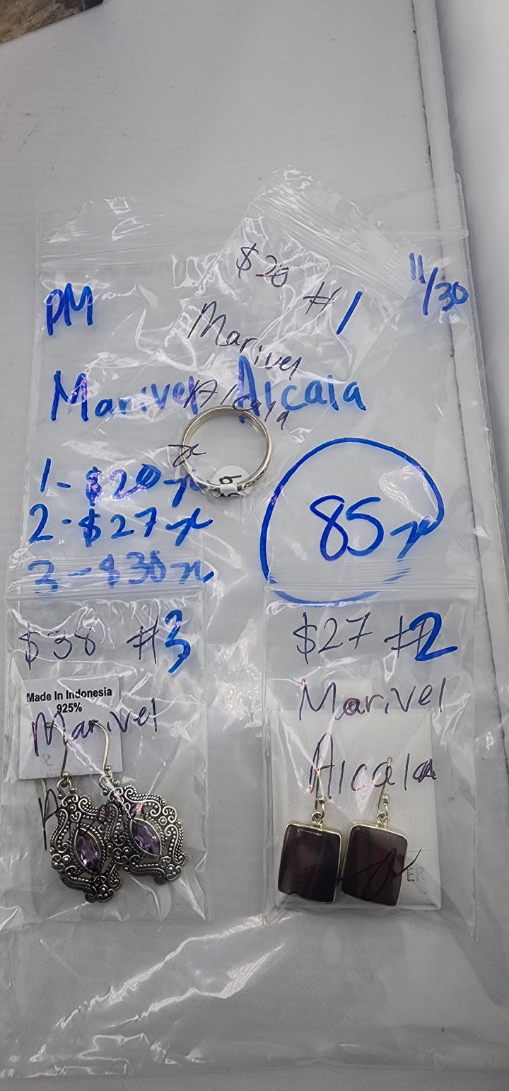 PM SHOW 48HR - RESERVED FOR: Marivel Alcala - 11/30/2025 tiktok Live Show - 3 Sterling Silver Items