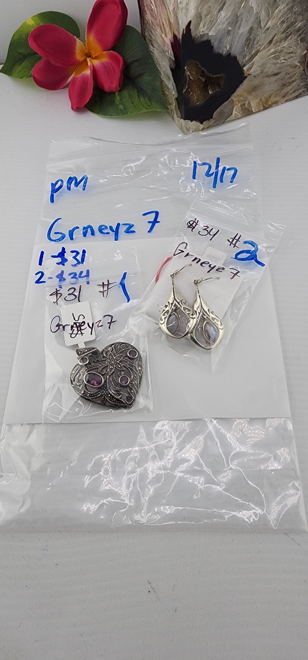PM SHOW 48HR - RESERVED FOR: Grneyz7 - 12/17/2025 tiktok Live Show - 2 Sterling Silver Items