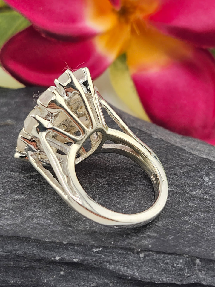 Cluster Moonstone Ring Size 6.25