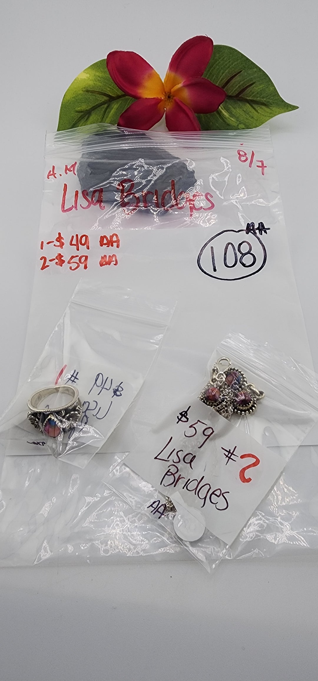 AM SHOW 48HR - RESERVED FOR: Lisa Bridges - 8/7/2025 FL tiktok Live Show - 2 Sterling Silver Items