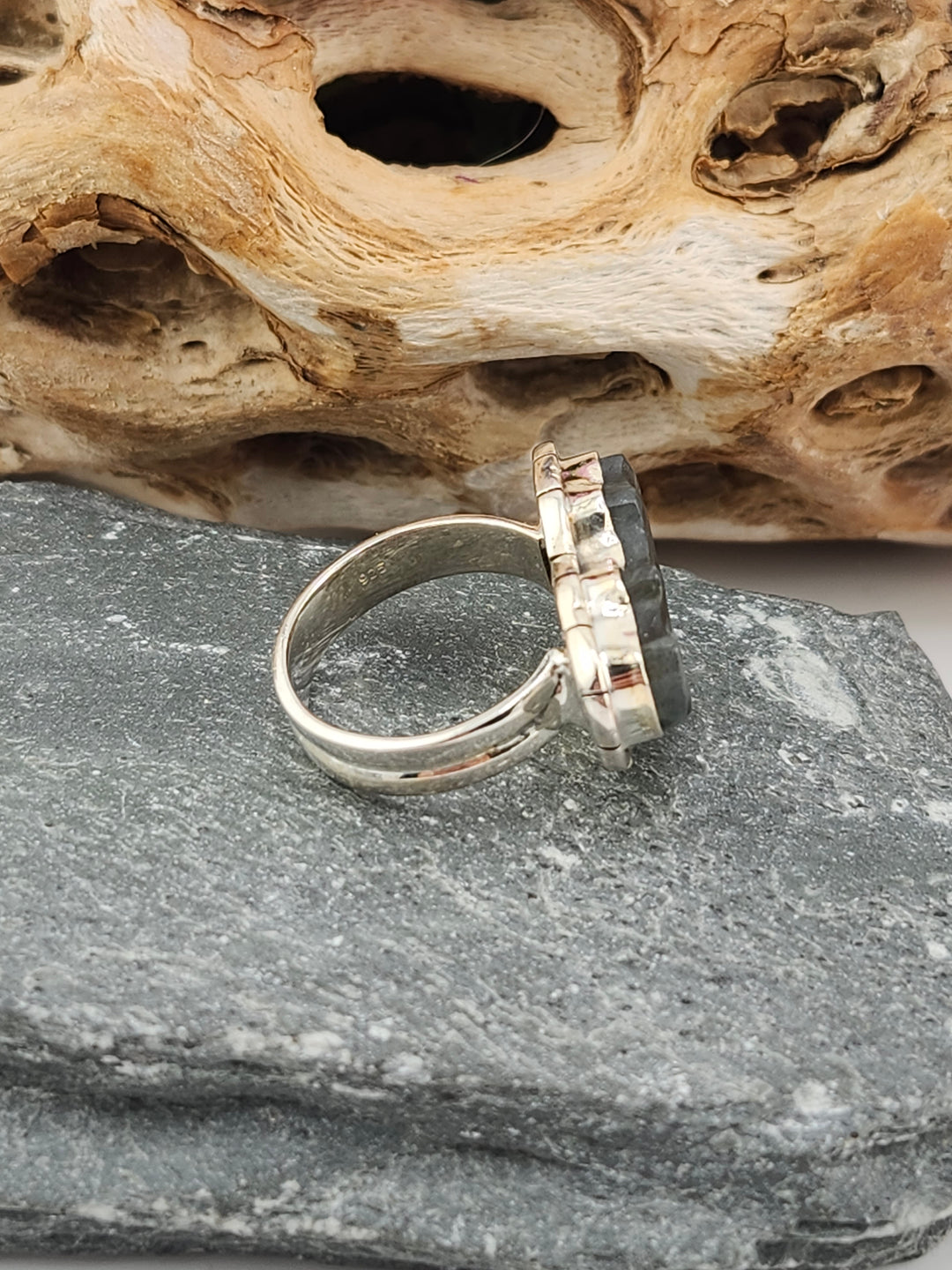 Blue Labradorite Bat Ring Size 6