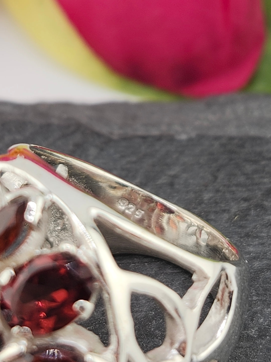 Cluster Garnet Ring Size 7