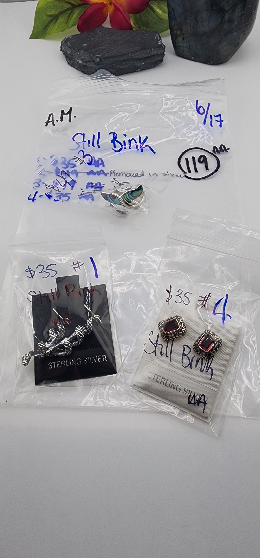 RESERVED FOR: Still Bink- 6/17/2025 tiktok A.M Live Show - 3 Sterling Silver Items