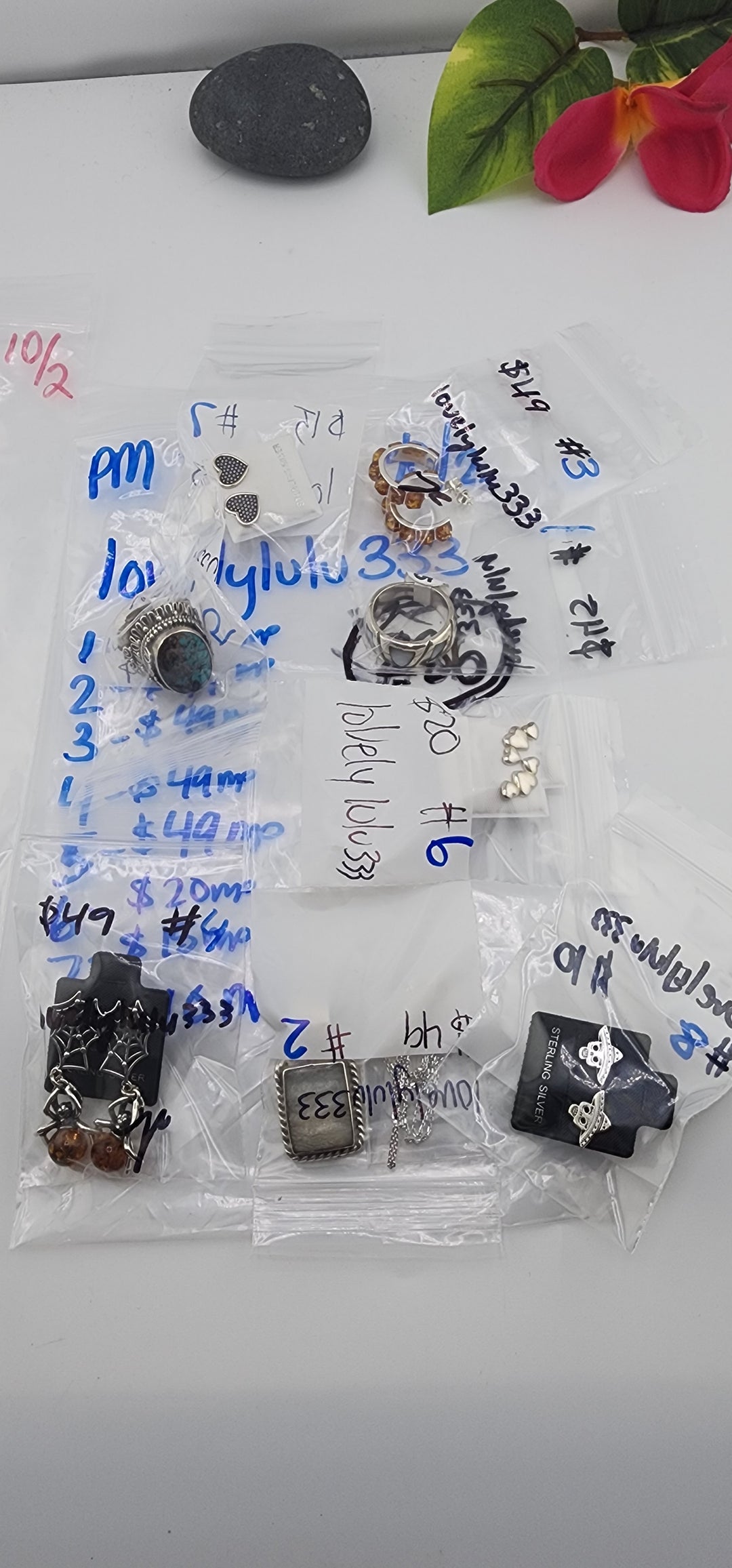 PM SHOW 48HR - RESERVED FOR: lovelylulu333 - 10/2/2025 FL tiktok Live Show - 8 Sterling Silver Items