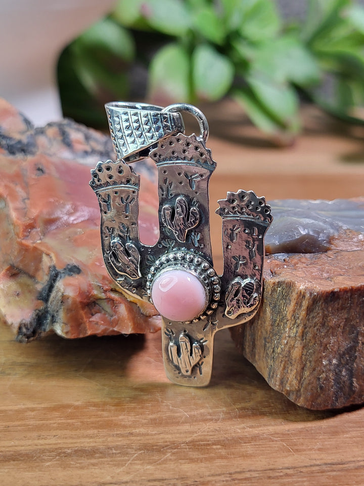 Natural Queen Conch Cactus Pendant 925 Sterling Silver