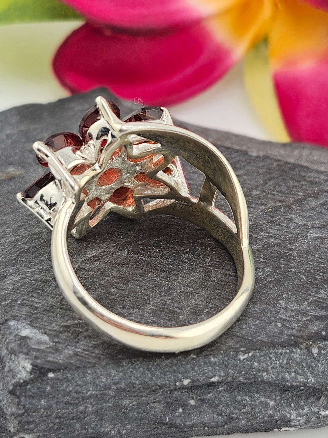 Cluster Garnet Ring Size 10