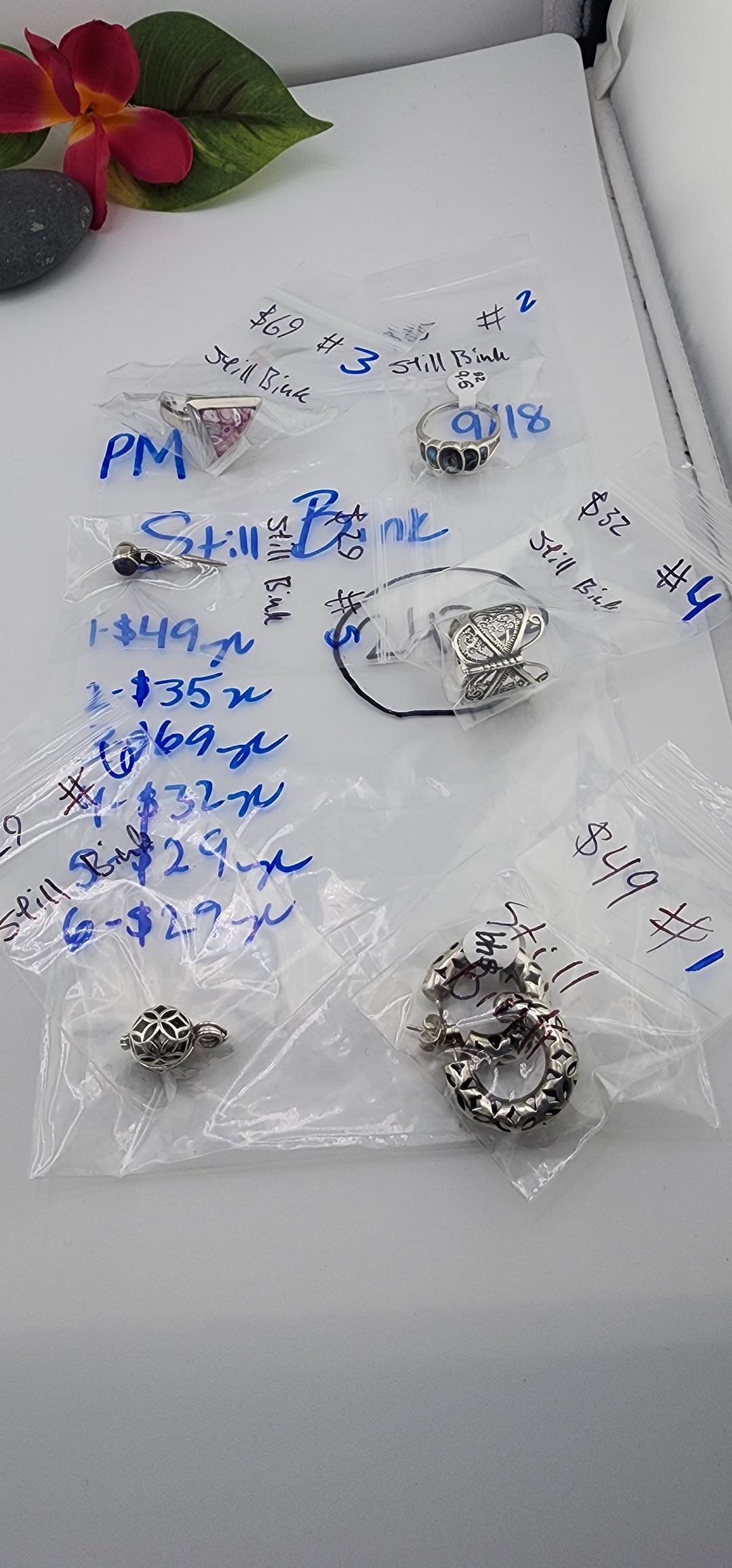 PM SHOW 48HR - RESERVED FOR: Still Bink - 9/18/2025 FL tiktok Live Show - 6 Sterling Silver Items