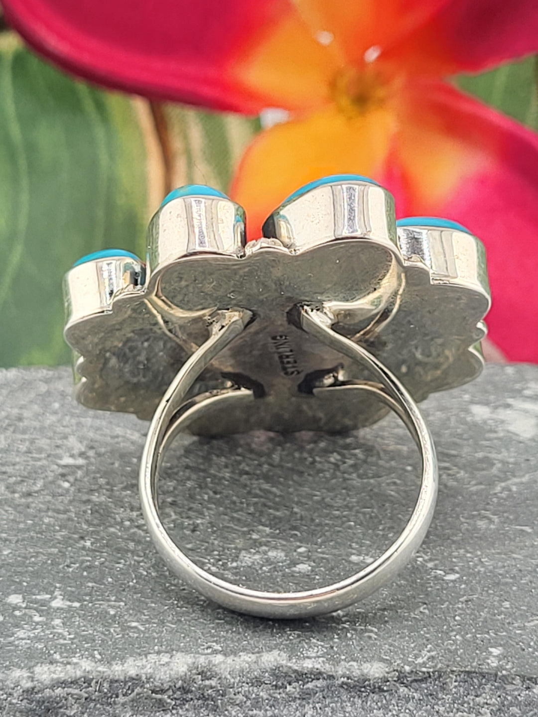 Turquoise Cluster Ring Size 9.75