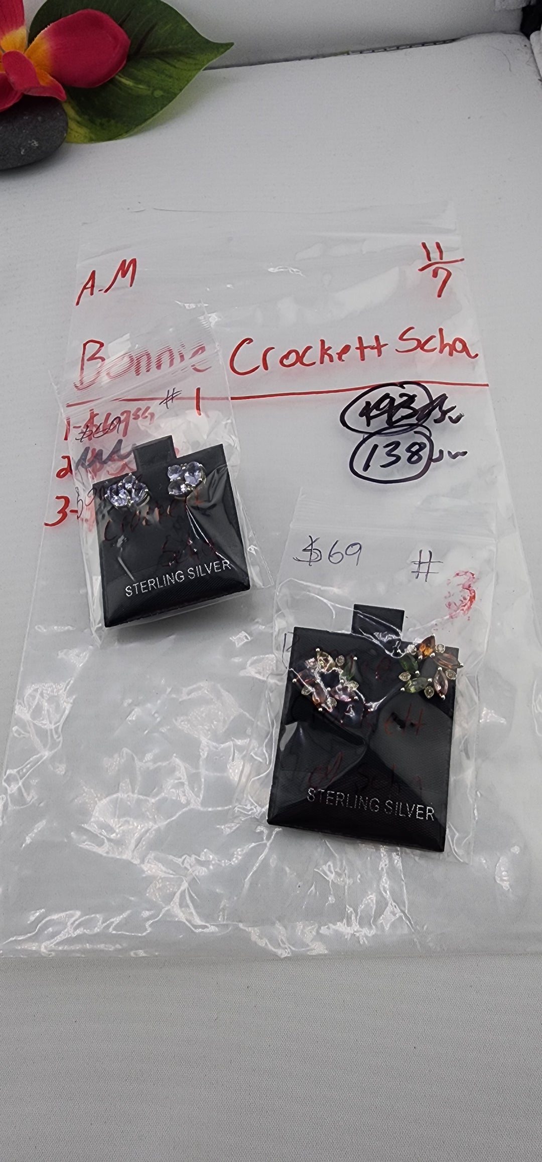 AM SHOW 48HR RESERVED FOR: Bonnie Crockett Scha - 11/7/2025 FL tiktok Live Show - 2 Sterling Silver Items