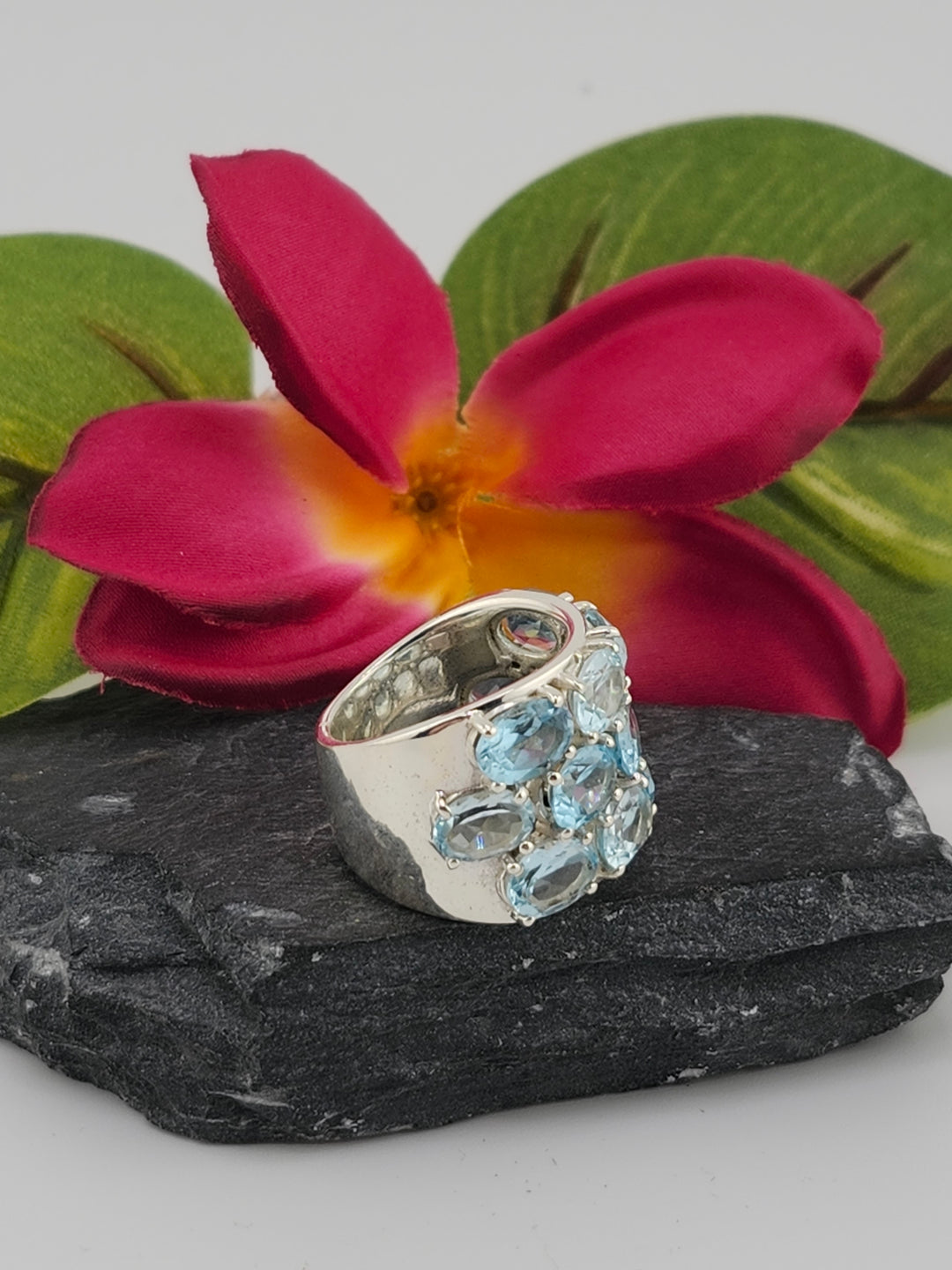 Cluster Topaz Ring Size 5.5