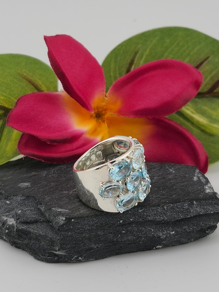 Cluster Topaz Ring Size 5.5