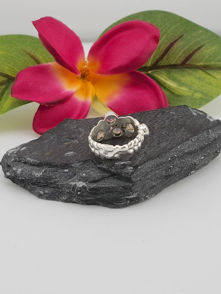 Multistone moonstone and 925 Sterling Silver Ring