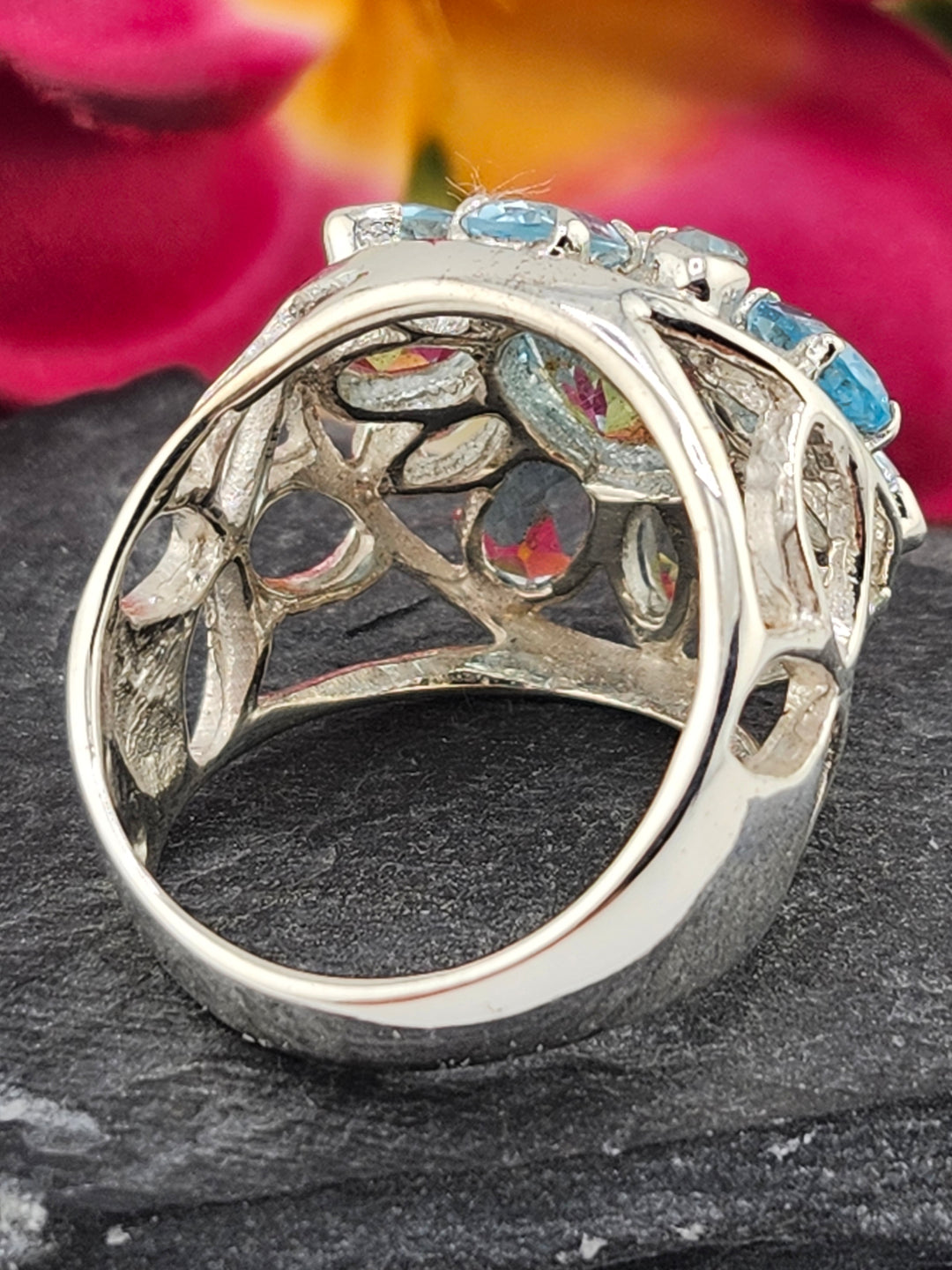 Cluster Topaz Ring Size 10